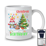 Merry Christmas And My Birthday; Adorable X-mas Tree Snowman Lover; Snowing Around T-Shirt