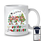 Merry Christmas; Adorable Three ASL Elves Lover; X-mas Moon Language Family Group T-Shirt