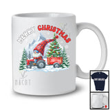 Merry Christmas; Adorable X-mas Tree Gnome Driving Tractor Trailer; Snowing Around T-Shirt
