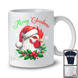 Merry Christmas; Amazing X-mas Santa Chicken Farm Animal Lover; Snowing Farmer T-Shirt