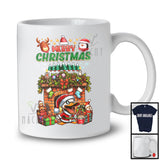 Merry Christmas; Cheerful X-mas Socks Fireplace Santa Duck Lover; Snow Family Group T-Shirt