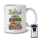 Merry Christmas; Cheerful X-mas Socks Fireplace Santa T-Rex Lover; Snow Family Group T-Shirt