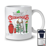 Merry Christmas, Cheerful X-mas Three Plaid Bartender Tools Santa Elf Reindeer, Proud Careers T-Shirt