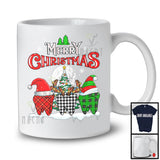 Merry Christmas, Cheerful X-mas Three Plaid Dentist Tools Santa Elf Reindeer, Proud Careers T-Shirt