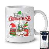 Merry Christmas, Cheerful X-mas Three Plaid Librarian Tools Santa Elf Reindeer, Proud Careers T-Shirt