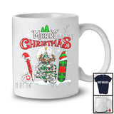 Merry Christmas, Cheerful X-mas Three Plaid Nurse Tools Santa Elf Reindeer, Proud Careers T-Shirt