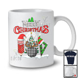 Merry Christmas, Cheerful X-mas Three Plaid Teacher Tools Santa Elf Reindeer, Proud Careers T-Shirt