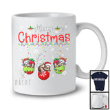 Merry Christmas; Fantastic X-mas Lights Three Santa Reindeer Sloth In X-mas Socks; Family T-Shirt