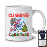Merry Climbing; Joyful Christmas Santa Climbing Lover; X-mas Snowing Around T-Shirt