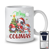 Merry Cowmas; Amazing Christmas Tree Pajama Santa Cow; Plaid Snowman Gnome Farmer T-Shirt