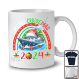Merry Cruisemas 2024; Adorable Christmas Santa Cruise Ship; Family Group X-mas Rainbow T-Shirt