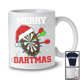Merry Dartmas; Awesome Christmas Santa Dart Player Lover; X-mas Lights Snowing T-Shirt