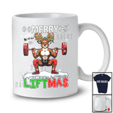 Merry Liftmas; Humorous Christmas Muscle Reindeer Weightlifting; X-mas Gym Workout Group T-Shirt