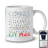 Merry Lit-mas; Amazing Christmas Lights Snowing Around; Matching X-mas Family Lover Group T-Shirt