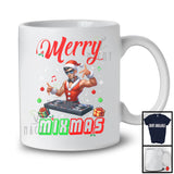 Merry Mixmas; Joyful Christmas Men Santa DJ Dancer; Snow Matching X-mas Music Lover T-Shirt