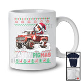 Merry Pigmas; Merry Christmas Snow Santa Guinea Pig Driving Monster Truck; X-mas Sweater T-Shirt