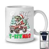 Merry T-Rexmas; Amazing Christmas Santa T-Rex Riding Monster Truck; X-mas Tree Snow T-Shirt