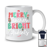 Merry Teacher Bright Students; Amazing Christmas Elf Lover; Students Teacher Group T-Shirt