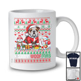 Merry Woofmas, Lovely Christmas Sweater Santa Bulldog Owner Lover, Snowman Family T-Shirt