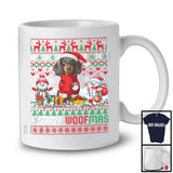 Merry Woofmas, Lovely Christmas Sweater Santa Dachshund Owner Lover, Snowman Family T-Shirt