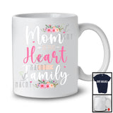 Mom Is The Heart Of The Family, Amazing Mother's Day Flowers, Matching Mom Family Group T-Shirt