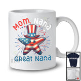 Mom Nana Great Nana, Amazing 4th Of July Starfish Sea Animal, Patriotic Family Group T-Shirt