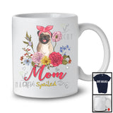 Mom Of A Spoiled Dog, Floral Mother's Day Flowers Matching Pug Lover, Family Group T-Shirt
