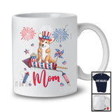 Mom, Adorable Mother's Day 4th Of July Corgi With Fireworks, American Flag Patriotic T-Shirt