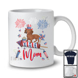 Mom, Adorable Mother's Day 4th Of July Dachshund With Fireworks, American Flag Patriotic T-Shirt