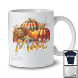 Mom, Awesome Thanksgiving Leopard Plaid Pumpkins Flowers Fall, Matching Family Group T-Shirt