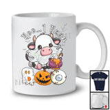 Moo I Mean Boo; Creepy Halloween Cow Wearing Ghost Boo Costume; Farmer Lover T-Shirt