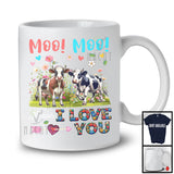 Moo Moo Means I Love You, Adorable Cows Flowers Farm Animal, Matching Farmer Lover T-Shirt