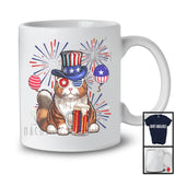 Munchkin Cat Drinking Beer, Awesome 4th Of July Fireworks Kitten, Drunker Patriotic Group T-Shirt