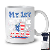 My 1st Father's Day As A Papa, Proud 4th of July Pregnancy Announcement, American Flag Family T-Shirt