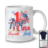 Mon 1er 4 juillet USA, adorable anniversaire 4 juillet Feu d'artifice USA Drapeau, T-shirt patriotique familial