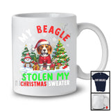 My Beagle Stolen My Christmas Sweater; Merry X-mas Tree Snowing; Santa Animal T-Shirt