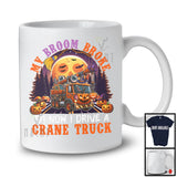 My Broom Broke So Now I Drive A Crane Truck, Awesome Halloween Witch Driver, Moon Pumpkins T-Shirt