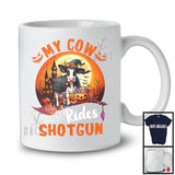 My Cow Rides Shotgun, Humorous Halloween Costume Witch Farm Animal, Family Farmer T-Shirt