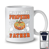 My Favorite Pumpkins Call Me Father; Cheerful Halloween Plaid Pumpkin; Family Group T-Shirt