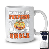 My Favorite Pumpkins Call Me Uncle; Cheerful Halloween Plaid Pumpkin; Family Group T-Shirt