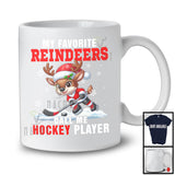 My Favorite Reindeers Call Me Hockey Player; Humorous Christmas Sport Playing; X-mas Team T-Shirt