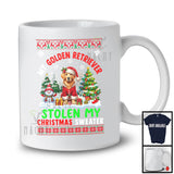 My Golden Retriever Stolen My Christmas Sweater; Lovely Santa Animal X-mas Tree Snowing T-Shirt