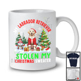 My Labrador Retriever Stolen My Christmas Sweater; Merry X-mas Tree Snowing; Santa Animal T-Shirt
