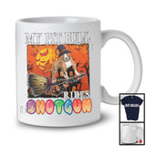 My Pit Bull Rides Shotgun, Humorous Halloween Witch Dog Riding Broom, Family Group T-Shirt