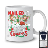 Nailed It Merry Christmas; Adorable X-mas Three Elf Snowing Around; Family Group T-Shirt