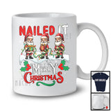 Nailed It Merry Christmas; Adorable X-mas Three Santa Snowing Around; Family Group T-Shirt