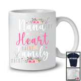 Nana Is The Heart Of The Family, Amazing Mother's Day Flowers, Matching Nana Family Group T-Shirt