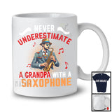Never Underestimate A Grandpa With A Saxophone, Amazing Father's Day Musical Instruments Player T-Shirt