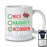 Nice Naughty Accordion Player; Amazing Christmas Santa List; X-mas Musical Instruments T-Shirt