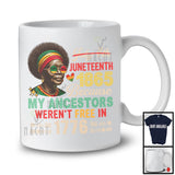 Not July 4th Juneteenth 1865, Proud Black African American Old Women Glasses, Afro Family T-Shirt